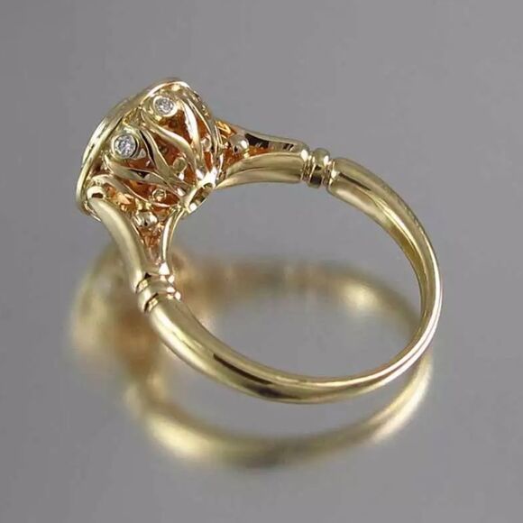 Engagement Ring Set New Gold 2PC Bridal Ring Set Wedding Ring Size 6, 7 8 - Picture 4 of 5